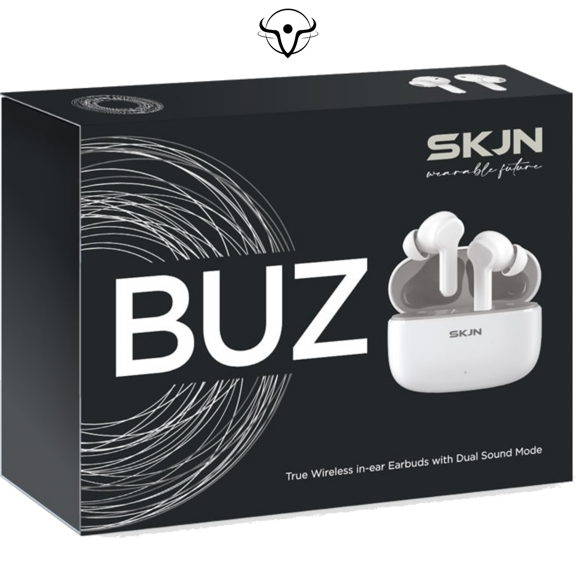 SKIN BUZ Earbuds - Bianco-Grigio